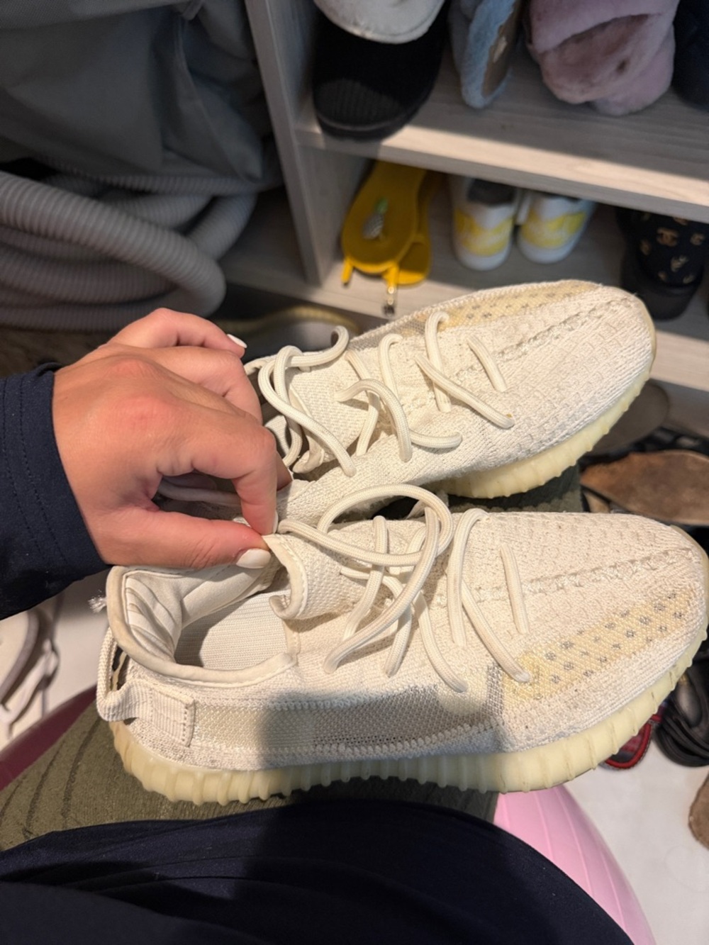 Yeezy boost Cream Knit Athletic Sneakers -